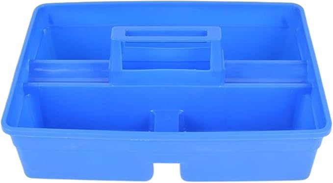Plastic Storage Tool Tray Tote for Versatile Multiuse Tool Caddy with Attached Portable Handle Organize Carry Tools Farm Veterinary Tool Box Veterinary Medicine box (Plastic Handle Blue Tray)
