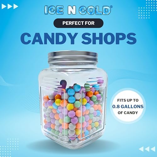 ICE N COLD 3-Liter Glass Storage Jar – 0.79 Gallon, 101 Oz, with Brushed Aluminum Lid (2)