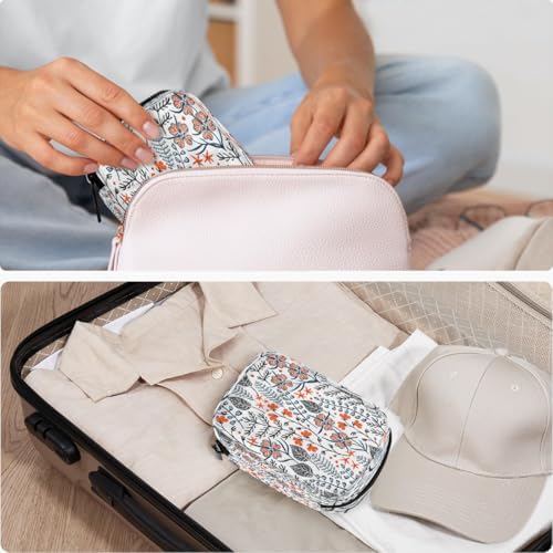 Pill Organizer Box Bohemian Herbs Flowers 7-Day Weekly Medicine Pill Case Travel Pill Container Portable Pill Holder Storage Purse Bag Small Compact Size for Vitamin Supplement Birth Control