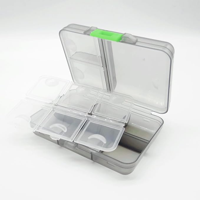 Large Pill Organizer Case, Weekly Vitamins Dispenser Container | Daily Travel Fish Oil Supplement Medicine Reminder Planner with Anti-Mixing Wide Openings Design, Easy to Retrieve Meds, Grey
