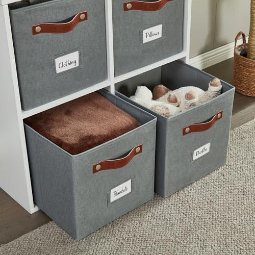 DECOMOMO Storage Bins, Cube Storage Bin with Labels