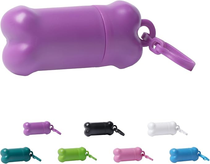 Portable Dog Training Treat Pouch Airtight, (Purple) | Functional Treat Holder Small Dog Treat Bag for Training and Walks, Bone-Shaped Treat Container