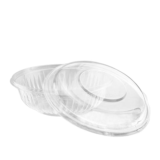 DART PET24BCD 24 oz Clear PET Bowl with Dome Lid (Case of 126 Bowls w/Lids)