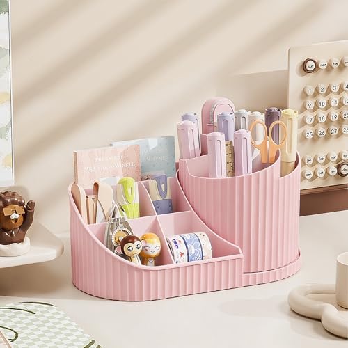 Anyoifax 360 Rotating Makeup Brush Holder Make Up Brushes Organizer, Pink