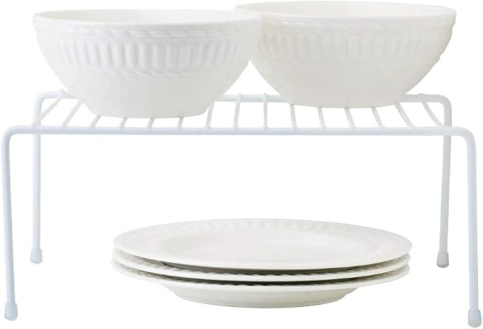 Greenbrier Kitchen Cabinet Shelf Storage Organizer Rack, Set of 2 - White, Steel Wire Rack, Space Efficient, Easy to Clean, 10'L x 6'H x 7'D