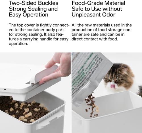 pidan Vacuum Pet Food Storage with Scale,Airtight Dry Pet Food Bucket 17lb,Food Storage Container for Dogs Cats,Vacuum Sealed Storage Bin with Scoop,Rechargeable,15L