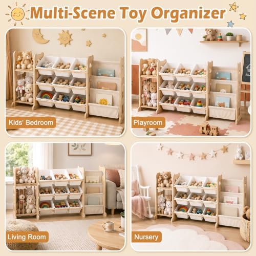 Toy Storage Organizer 60.7'' L | Bookshelf, Stuffed Animal Storage