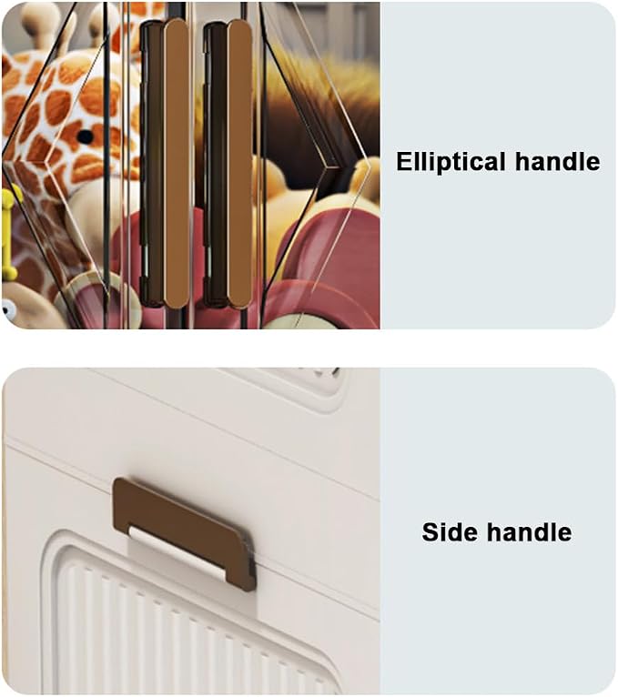 ETOYA 4-Tier Stackable Storage Bins with Lids, 23QT Stackable Closet Organizers and Storage with Wheels and Magnetic Doors, Foldable Plastic Storage Containers for Seasonal Clothes, Toys, Tools