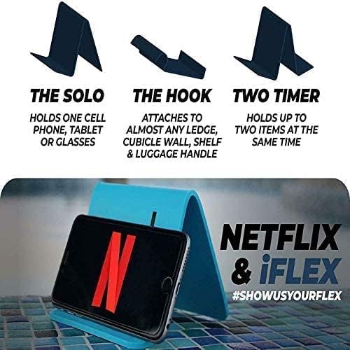 Adjustable Cell Phone Stand & Tablet Stand for Work & Home – Flexible Phone Holder Perfect iPhone Stand for Video Calls & Holds Any Device – Non-Slip Grip, Strong & Durable (Dark Blue / 2-Pack)