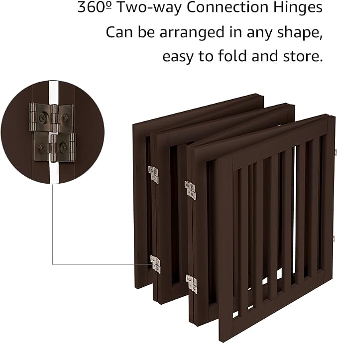 unipaws 120" Extra Wide Pet Gate and Pet Playpen Combination for Dog Cat | 24” Height Free Standing Dog Gate for Doorways, Stairs, Foldable Puppy & Room Divider, Indoor Use