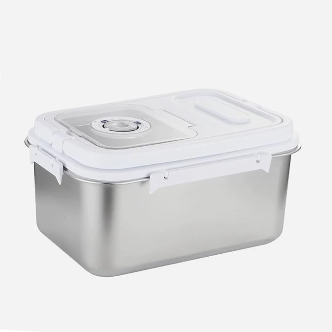 RUIAN 10L Airtight Pet Food Storage Container Stainless Steel with Scoop | - Translucent Moisture-Proof Plastic Bin for Dry Food, Cat/Dog Treats, Grains - Seal Locking Lid Keep Fresh (JC366-2)