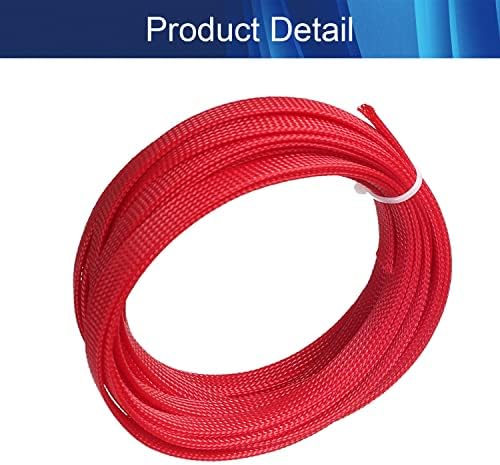 Jutagoss PET Expandable Braided Cable Sleeve, 16.4ft - 3/8 inch Red Cable Management Sleeve, Wire Loom Tube Cord Protector for USB Cable, Power Cord, Audio Video and More, 1Pc