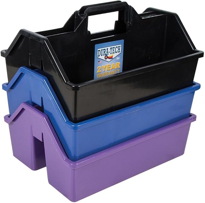 Dura-Tech Gold Tote-All Grooming Box | Essential for Horse Grooming | Ample Storage | Durable & Weather Resistant | Designed for Convenience | Perfect for Shows & Pros | Color Purple