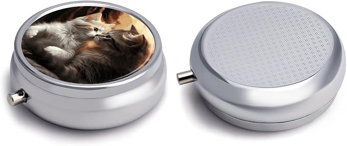 Pill Box Portable Small Pets Pill Case Cute Pill Organizer for Vitamins Supplements