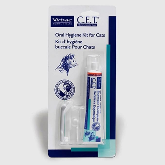 Virbac C.E.T.® Oral Hygiene Kit for Cats w/ 2.5 oz Seafood Flavor Toothpaste