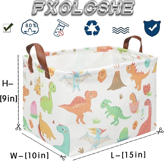Rectangular Easter Dinosaur Basket,Waterproof kids toy storage box bedroom,Dinosaur Storage Box,kids laundry Basket,Easter Room Decor,Nursery Hamper,Gift Baskets(Dinosaur)