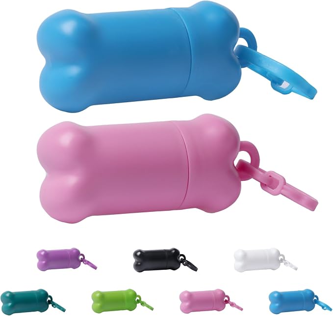 2 Pieces Portable Airtight Dog Training Treat Pouch, (Blue&Pink) | Mini Treat Holder Small Dog Treat Bag for Training, Puppy Snacks Container