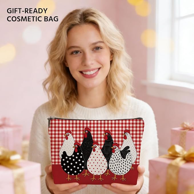 Chicken Makeup Bag, Chickens Gifts Cosmetic Bag Travel Toiletry Bags