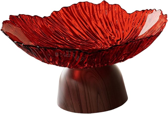 Pedestal Fruit Bowl: Elegant Fruit Bowl with Stand, Decorative Serving Tray And PET Organizer for Dining And Home Parties, red