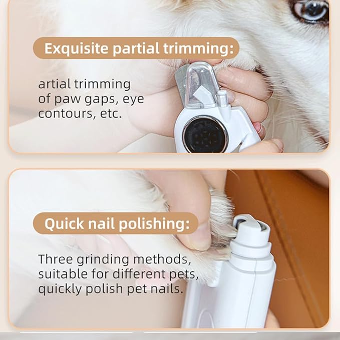 Electric Dog Nail Grinder & Clipper, Rechargeable Quiet Pet Nail Trimmer with LED Light, Professional Dog Nail File for Large Small Dogs, Cats, Puppies – Safe Painless Grooming Tool