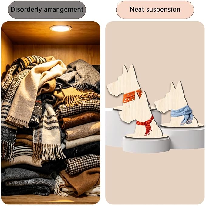 Dog Mannequin for Clothing Scarf Bandana 11.8 x 11.5 x 0.2 Inch Dog Display Stand Wooden Pet Silhouette Display Stand for Pet Stores Shops Window Show Photography Prop Home Decorations