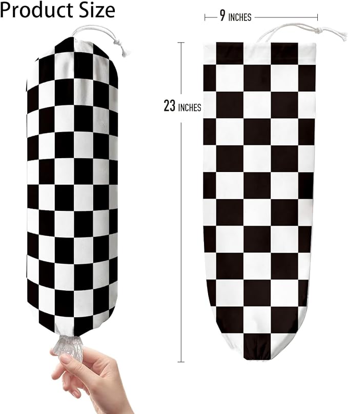 Plastic Bag Holder, Wall Mount Plastic Bag Organizer Dispenser Organizer for Home Kitchen(Check)