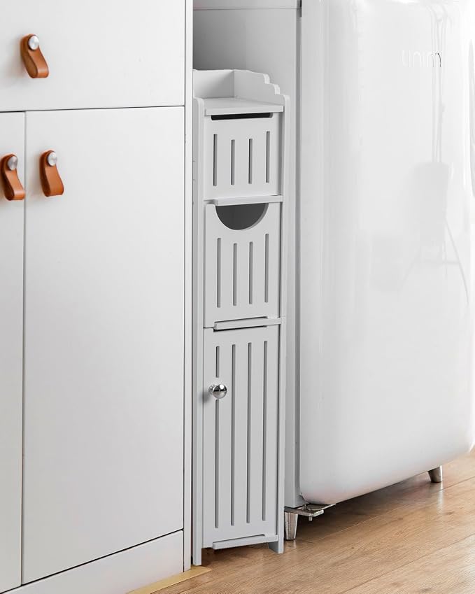 AOJEZOR Small Bathroom Storage Cabinet: No Drill for Narrow Space Renters