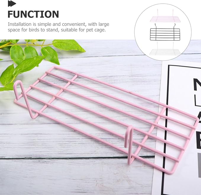 3pcs Hanging Bird Cage Wall Platform Iron Stand for Parrot Canaries | Simple Installation, Large Standing Space, Crack Resistant, Impact Resistant