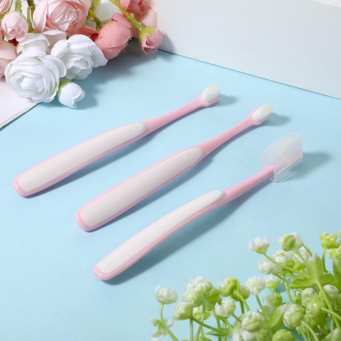 Lusofie Ultra Soft Small Dog Toothbrush for Puppy Small Cat, Kitten Teeth Cleaning Kit Mini Head Tooth Brush Set, 3 Pack Pet Dental Care Toothbrushes Pink