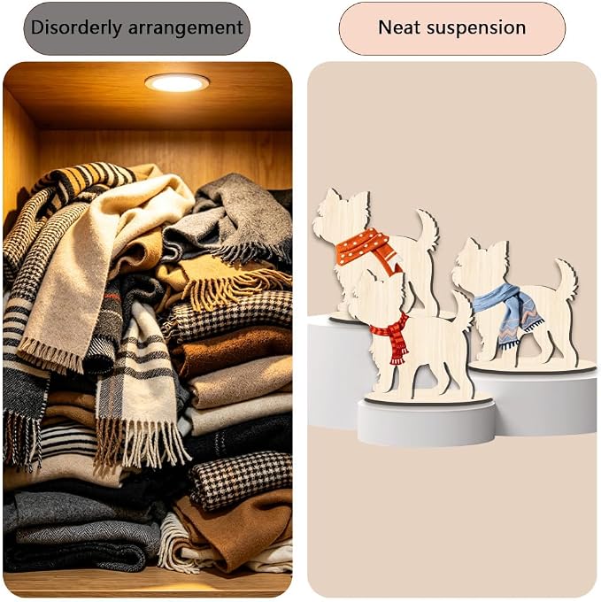 Pet Clothing Display Stand 11.8 x 11.4 x 0.2 Inch Dog Mannequin Display for Clothes Scarf Bandana Wood Dog Silhouette Stand for Pet Store Shops Window Show Photography Prop Home Decoration
