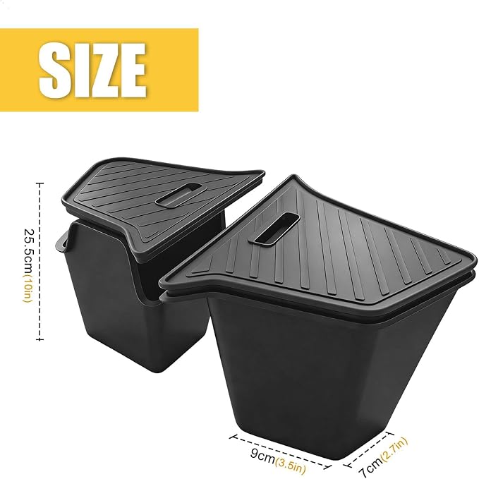 Trunk Storage Bins with Lids Custom Fit for Tesla Model Y Juniper 2025 2026, 2PCS TPE Rear Trunk Organizer, Wear-Resistant Heavy-Duty Cargo Organizer Accessories