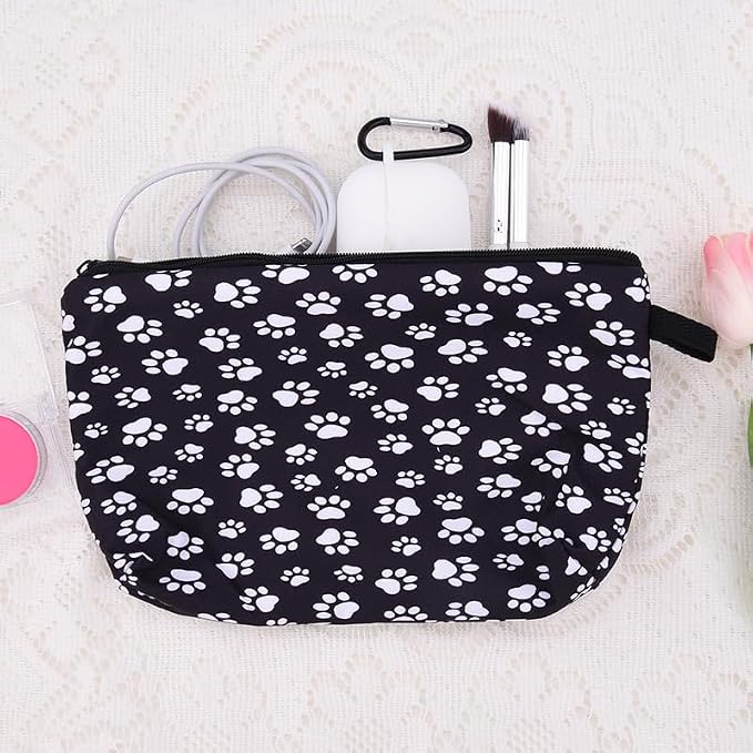 ShiQiao Spl Cat Dog Paw Print Makeup Cosmetic Bag Travel Accessories Toiletry Makeup Organizer Bag for Dog Cat Lovers Birthday Christmas Gift for Daughter Son Friend Puppy Portable Makeup Storage Bag