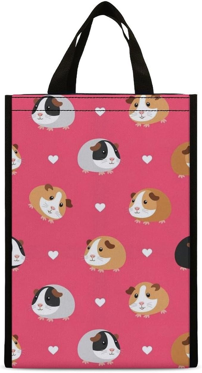 Reusable Insulated Lunch Bag Portable Thermal Lunchbox Compatible with Love Heart Guinea Pig Pet Lunch Cooler Tote Food Organizer for Office Travel