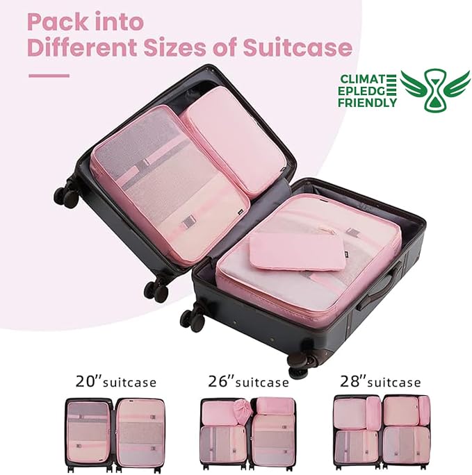 BAGAIL 6 Set/8 Set/10 Set Packing Cubes Various Sizes Packing Organizer for Travel Accessories Luggage Carry On Suitcase