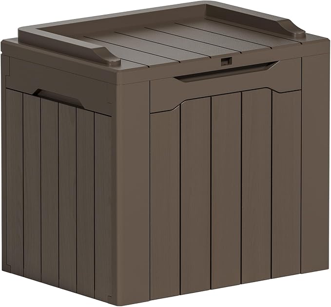 YESHOMY 30 Gal Plastic Storage Bins with Lid Stackable Box Organizers for Living Room, Office, Dorm, 1 Pack, Brown