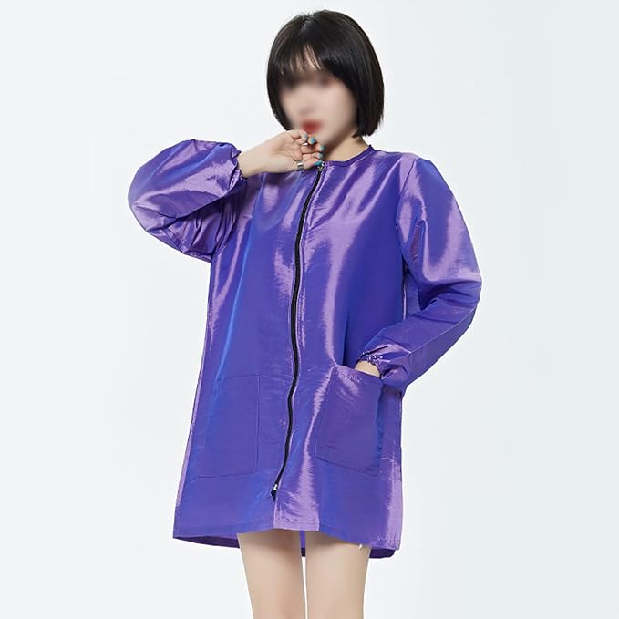 Polyester Professional Salon Smock Hair Stylist Jacket | Water-resistant Haircut Cape, Pet Grooming Workwear, Barber Apron