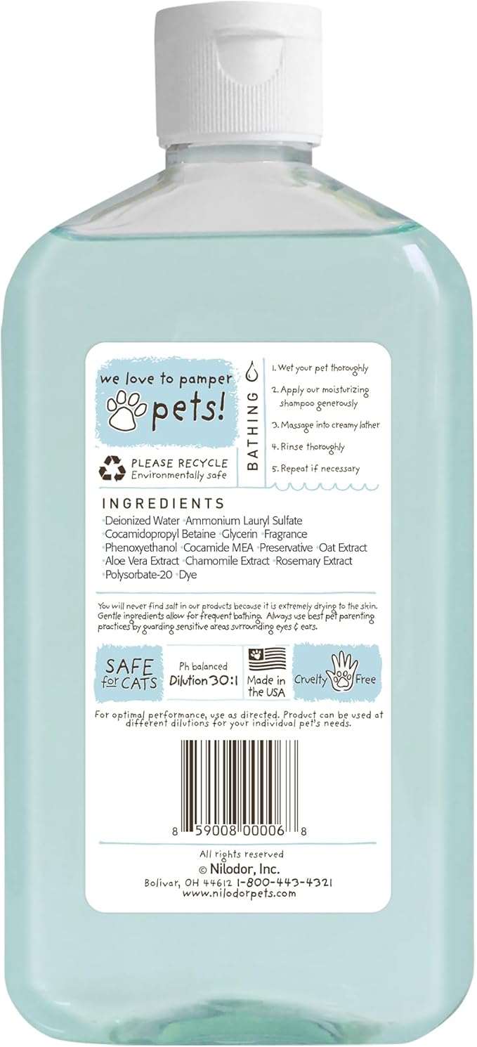 Bobbi Panter Oatmeal Dog Shampoo Aloe Vera, Chamomile & Rosemary – Moisturizing Natural Formula for Dry Skin, Tear-Free, 30:1 Concentrate, Made in USA, 14 oz