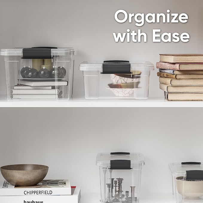 Superio 4.5 Quart Clear Plastic Storage Containers with Lids, Stackable Organizer Bins, BPA-Free Storage Boxes for Home, Office, Dorm & Classroom, 3 Pack