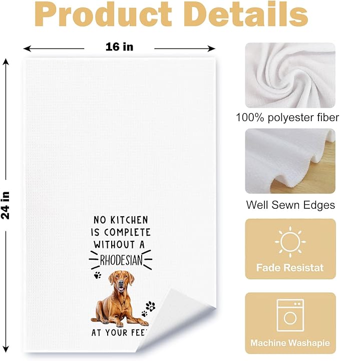 Rhodesian Ridgeback Dog Kitchen Towels, Rhodesian Ridgeback Gifts for Women Dish Tea Towels for Kitchen Decor, Dog Lover Gifts Decorative Hand Towel, 16x24 Inches