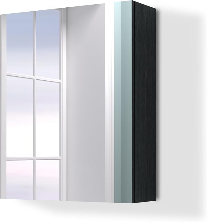 26x20 inch Bathroom Wall Cabinet, Saver Storage Cabinet, Medicine Cabinet with 1 Door and Adjustable Shelves, Black(Assembly Required)