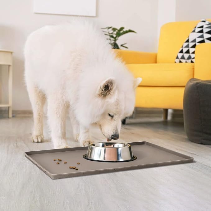 Silicone Dog Food Mat Waterproof Pet Feeding Tray for Small Medium Dogs