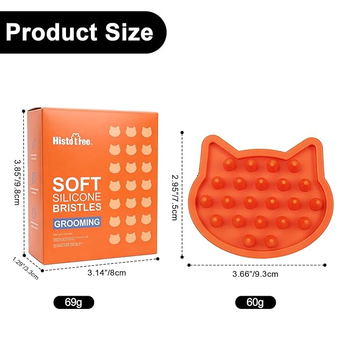 Orange Cat-Shaped Dog Bath Brush Dog Washing Brush Soft TPR Massage Shampoo Brush Pet Grooming Cleaning Tool for Small Medium Dogs and Cats Gentle Remove Loose Hair Deep Cleansing