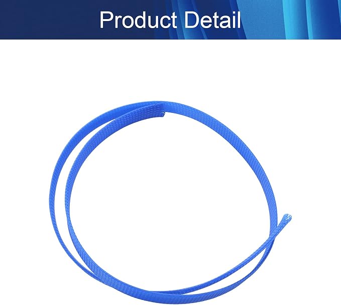 Jutagoss PET Expandable Braided Cable Sleeve, 3.28ft - 0.79 inch Blue Cable Management Sleeve, Wire Loom Tube Cord Protector for USB Cable, Power Cord, Audio Video and More, 1Pc
