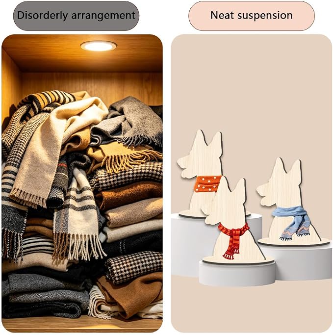 Pet Clothing Display Stand 11.8 x 9.1 x 0.2 Inch Dog Mannequin for Clothing Scarf Bandana Wood Dog Silhouette Display Stand for Pet Store Shops Window Show Photography Prop Home Decoration