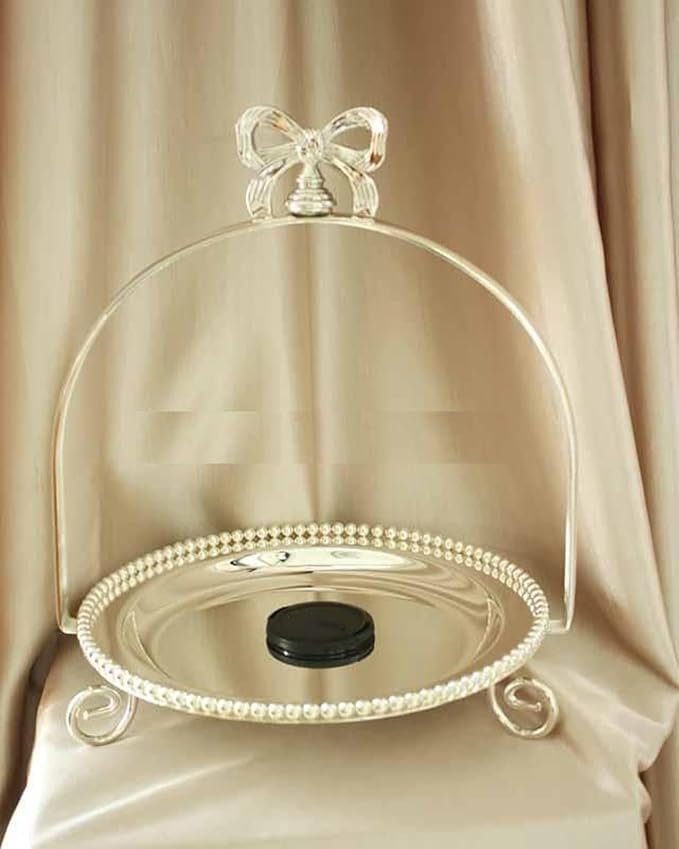 Elegant Dessert Pearl Tray Bow Cake Stand Holder Cupcake Display Rack Bakeware Birthday Wedding Partycake Stands Set