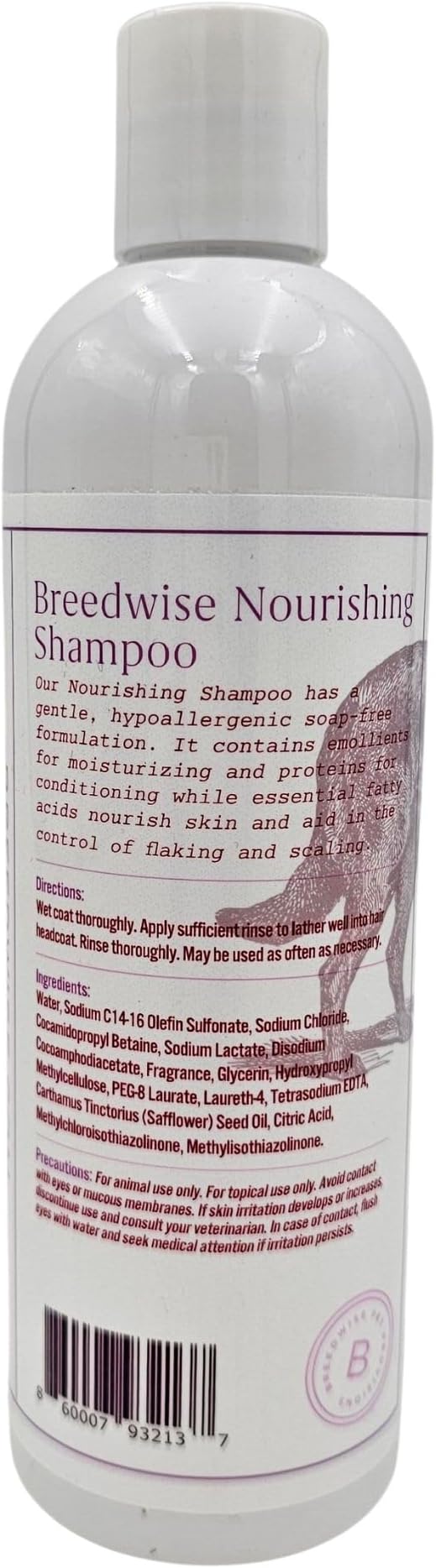 Breedwise Dog and Cat Shampoo - Hydrating Gentle Cleanse for Sensitive Skin - Supportive Flea and Tick Care - Sweet Pea & Vanilla Scent - 12oz - Made in USA