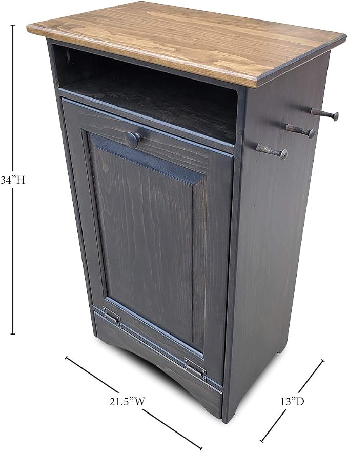 Peaceful Classics Pet Feeder Station - Dog & Animal Food Storage Cabinet, Organizer - Holds 35 Lbs (Pewter)