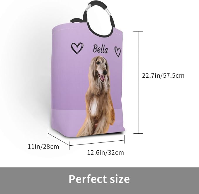 Personalized Extra Large Dog Toy Storage Basket Bin Collapsible Custom Pet Stuff Box Chest Container for Living Room Organizer for Dog Toys,Dog Food,Blankets,Clothing (Lavender)