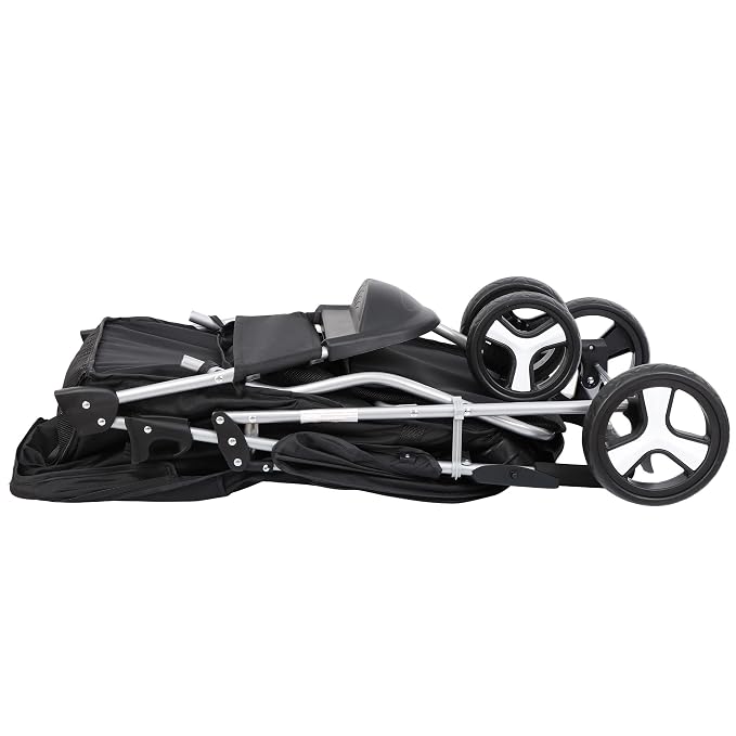 ZENY Pet Stroller for Small/Medium Dogs and Cats Foldable Dog Stroller | 3 Wheels, Pet Strolling Cart, Dog Travel Carrier with Storage Basket, Cup Holder, Black