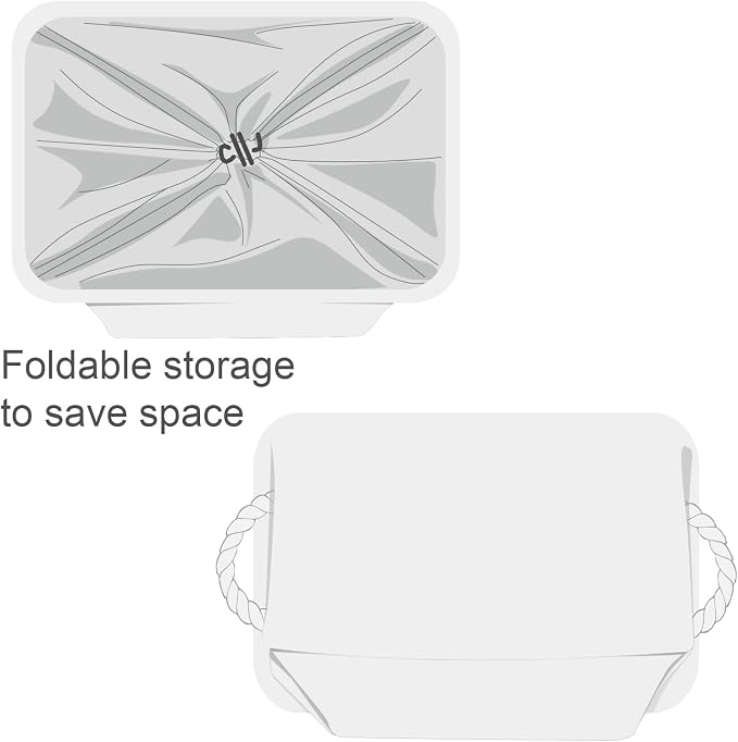 Storage Basket for Gifts Empty - X Large - 3 Pack 17.7L×13.8W×9.8H in Collapsible Storage Bin for Shelves, Toy Box Storage for Gifts Book Laundry (White)